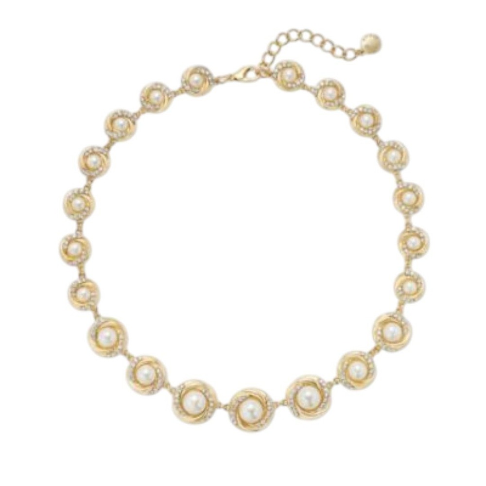 Charter Club Gold-Tone Pavé & Imitation Pearl Collar Necklace 17"+‎ 2" extender